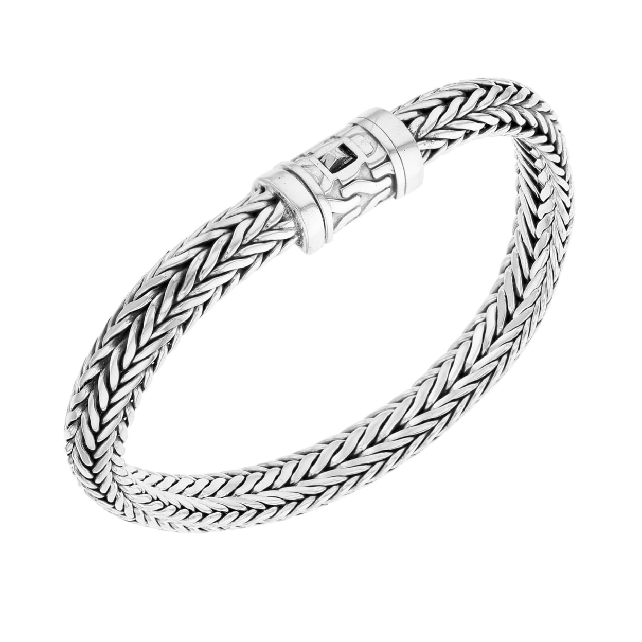 Baronyka Men's Thick Rope Silver Chain Bracelet