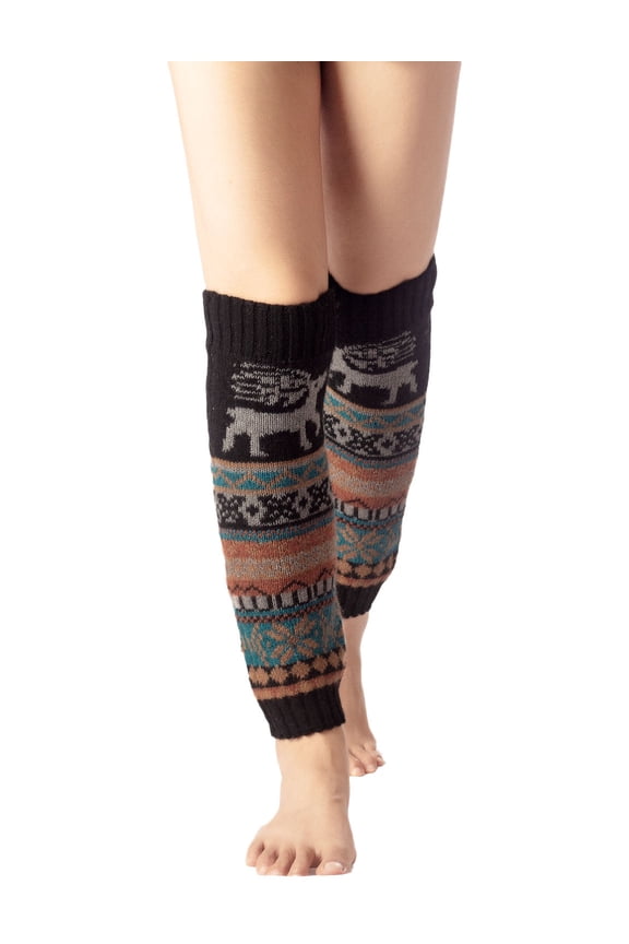 Women's Ballet Dancer Cozy Stitching Pattern Stretchy Leg Warmer