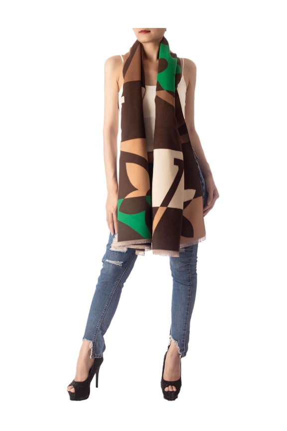 Women's Fringe Tassel Warm Oversized Large Checkered Wrap Scarf