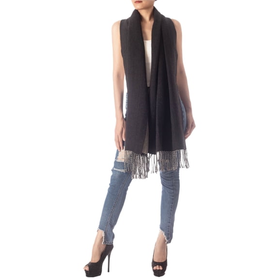 iB-iP Women's Fringe Tassel Warm Oversized Large Plain Pattern Wrap Scarf