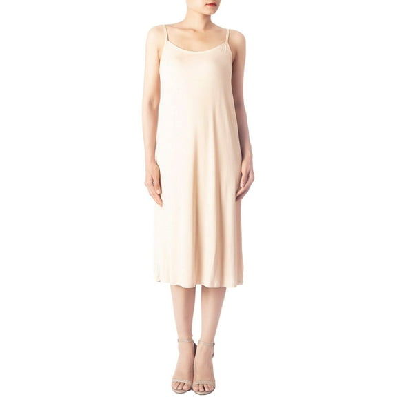 iB-iP Women's Modal Cozy Knee Length Spaghetti Strap Full Slip