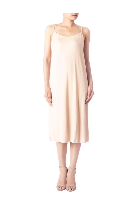 Women's Modal Cozy Knee Length Spaghetti Strap Full Slip