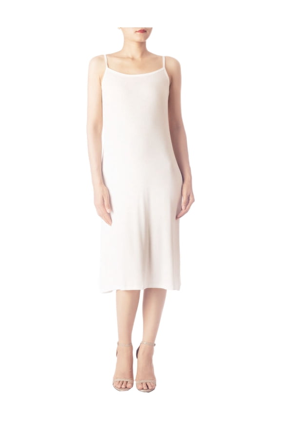 Women's Modal Spaghetti Strap Knee Length Casual Full Slip