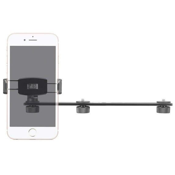 iBOLT 10 inch Tripod Camera Slider Bar with 3 Camera(_ inch) Screw attachments and Phone adapter- Great for adding additional Microphones, LED Lights, Flash, monitors, etc- DSLR, GoPros, Video Cameras