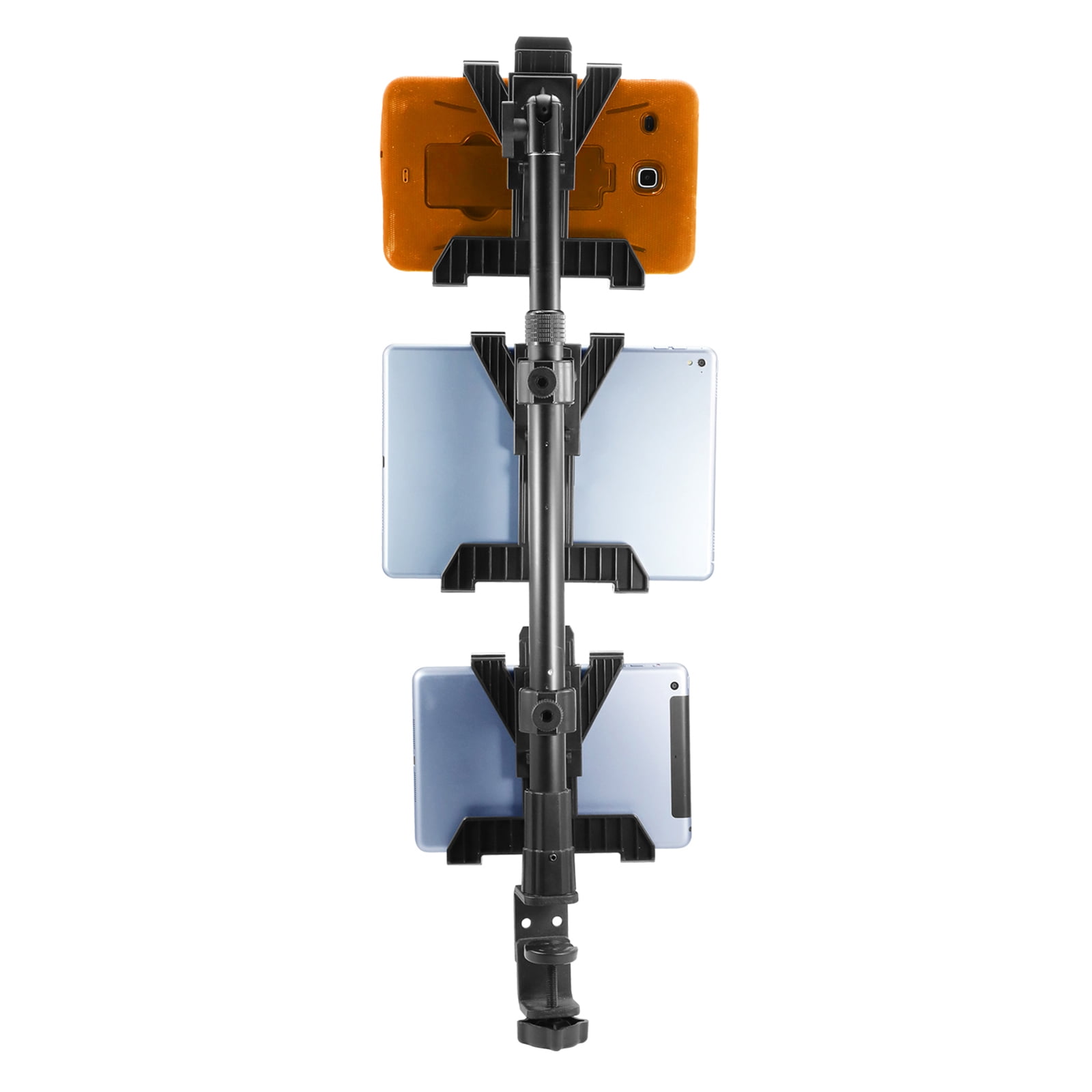Heavy Duty Black Adjustable Tablet Clamp Mount with 3 Holders