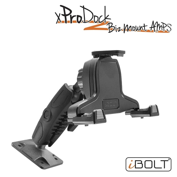 IBOLT XProDock Bizmount AMPs - Heavy Duty Drill Base Mount and 2m MicroUSB Cable for Android Smartphones- for Cars, Desks, Countertops: Great for Commercial Vehicles, Trucks, and Telematic Commuters