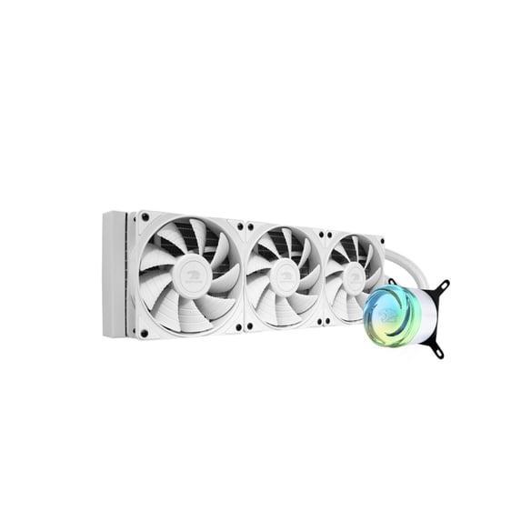iBUYPOWER - AW4 360mm Radiator CPU Liquid Cooler (3 x 120mm Core Fans) with RGB Display - White
