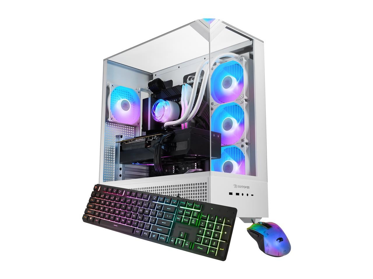 iBUYPOWER Element 9 White Gaming PC Desktop - AMD Ryzen 7 7800X3D - NVIDIA GeForce RTX 5070Ti 16GB - 32GB DDR5 RGB - 1TB NVMe SSD - EWA7N57T01