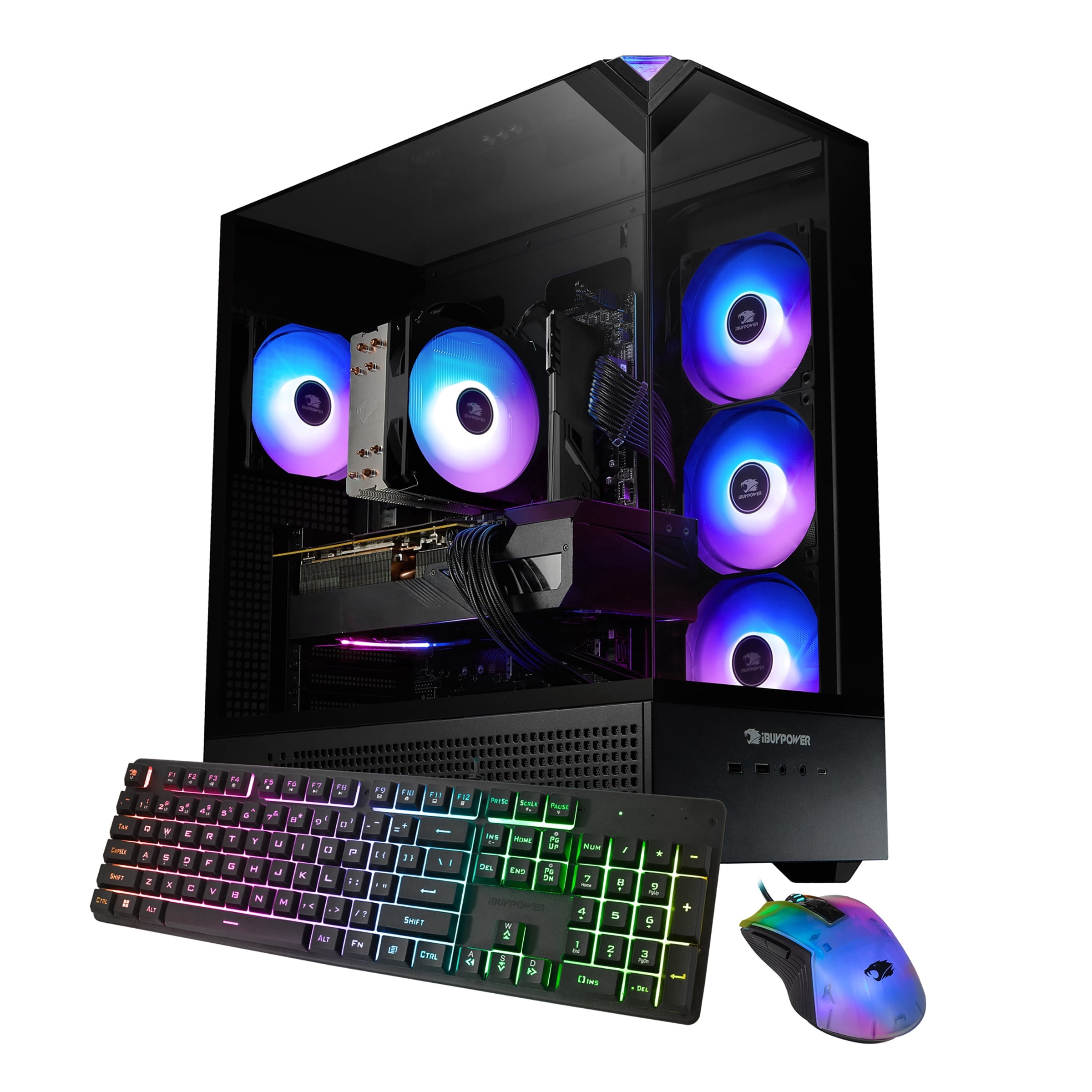iBUYPOWER Element Gaming PC Desktop Computer AMD Ryzen 5 8400F , AMD Radeon RX 9060XT 16GB, 16GB DDR5 5200MHz RAM, 1TB NVMe SSD, Windows 11 Home, Gamer Keyboard and Mouse - EBA5R96XT01