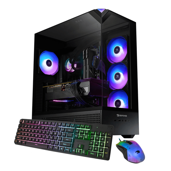 iBUYPOWER Element Gaming PC Desktop Computer AMD Ryzen 7 7800X3D CPU, NVIDIA GeForce RTX 5060Ti 16GB GPU, 32GB DDR5 5200MHz RAM, 1TB NVMe SSD, Windows 11 Home, Gamer Keyboard and Mouse - EBA7N56T02