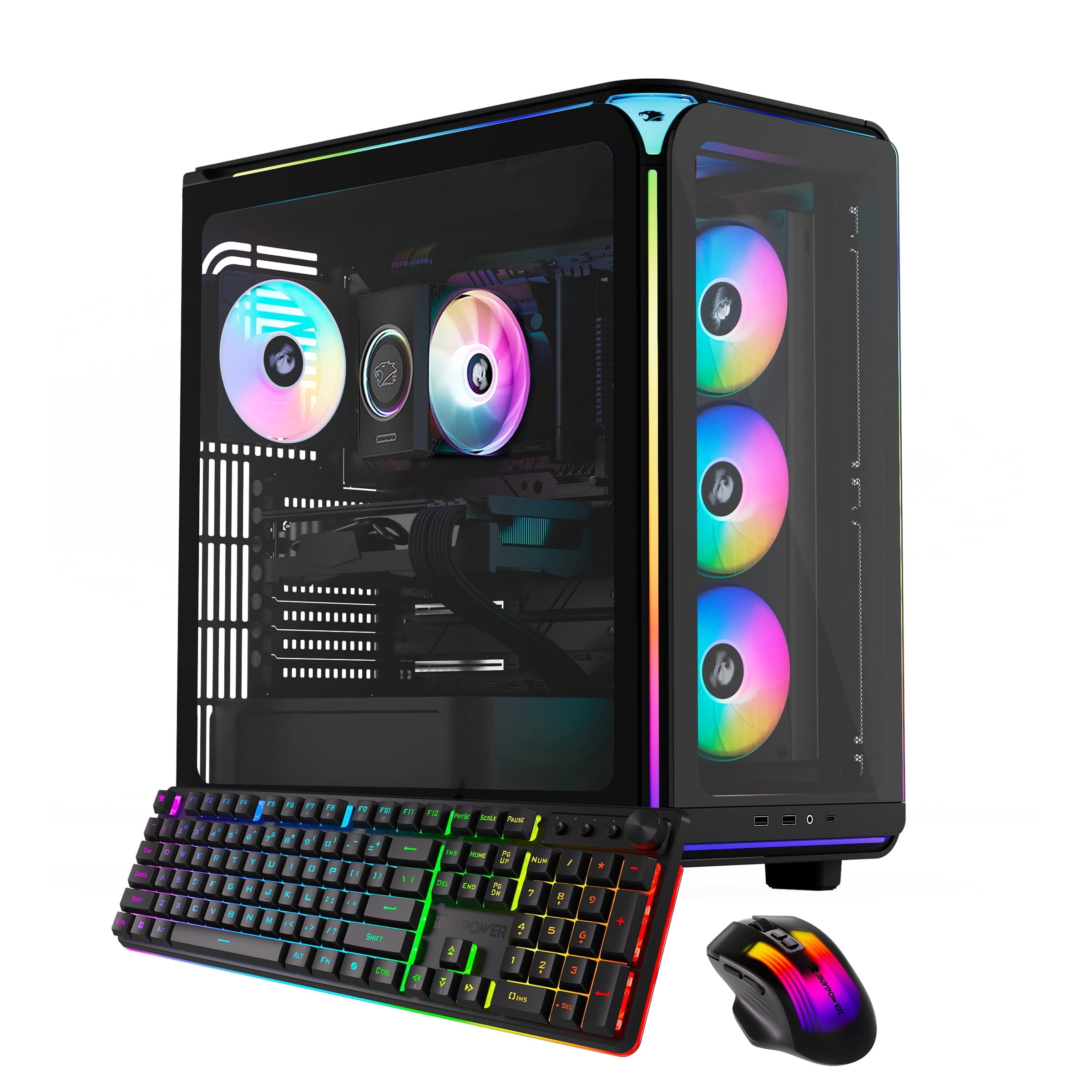 iBUYPOWER Element Gaming PC Desktop Computer AMD Ryzen 7 8700F CPU, NVIDIA GeForce RTX 5060 8GB GPU, 16GB DDR5 5200MHz RAM, 1TB NVMe SSD, Windows 11 Home, Gamer Keyboard and Mouse - EXBA7N5601