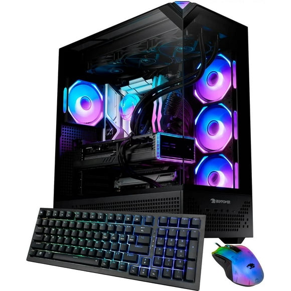 iBUYPOWER Element Pro Gaming PC Desktop - AMD Ryzen 9 7900X, AMD Radeon RX 9070XT 16GB, 32GB DDR5 RGB RAM, 2TB NVMe SSD, Windows Home 11, Black, EPBA9R97XT01