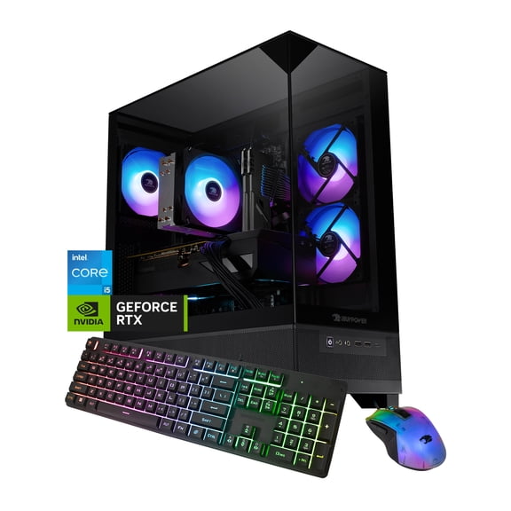 iBUYPOWER Element SE Gaming PC Desktop Computer Intel Core i5 14400F CPU, NVIDIA RTX 5050 8GB GPU, 16GB DDR4 Non-RGB 3200MHz RAM, 1TB NVMe SSD, Windows 11 Home, Gamer Keyboard and Mouse - ESI5N5503