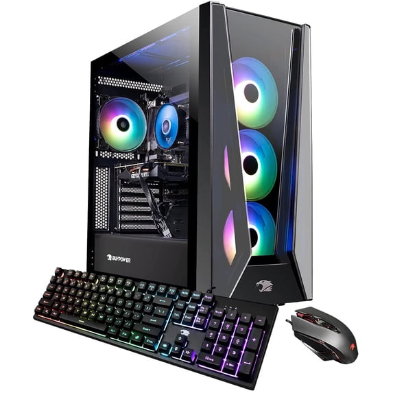 iBUYPOWER Gaming Desktop PC - (Slate230A, Ryzen 5 5600X, 16GB DDR4 3000Memory, RX 6600XT 8GB, 480GB SSD, 1TB HDD, RGB - Windows 11 Home Advanced