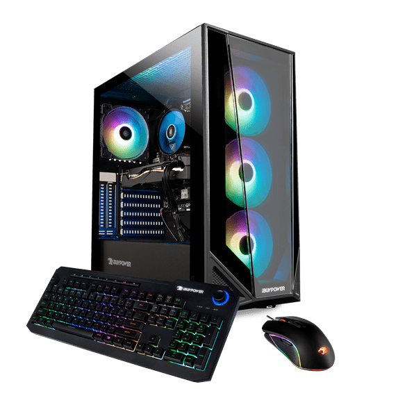 iBUYPOWER Gaming Desktop Tower, AMD Ryzen 7 3700X, 16GB RAM, GeForce RTX 2060, 480GB SSD, Windows 10, Black, Trace4 MR179A
