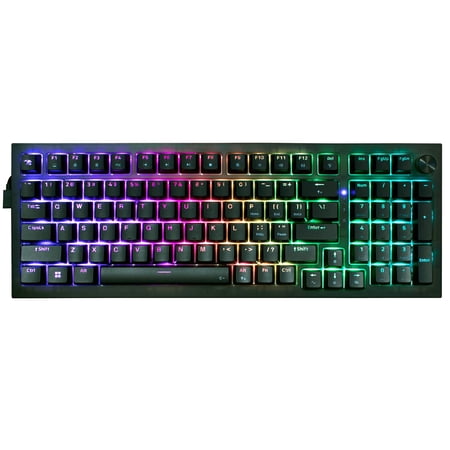 iBUYPOWER MK9 Pro RGB Mechanical Gaming Keyboard with Hotswap Linear Switches, Custom aRGB Lighting, Detachable USB-C Cable, Gasket Mounted PCB, Solid Black