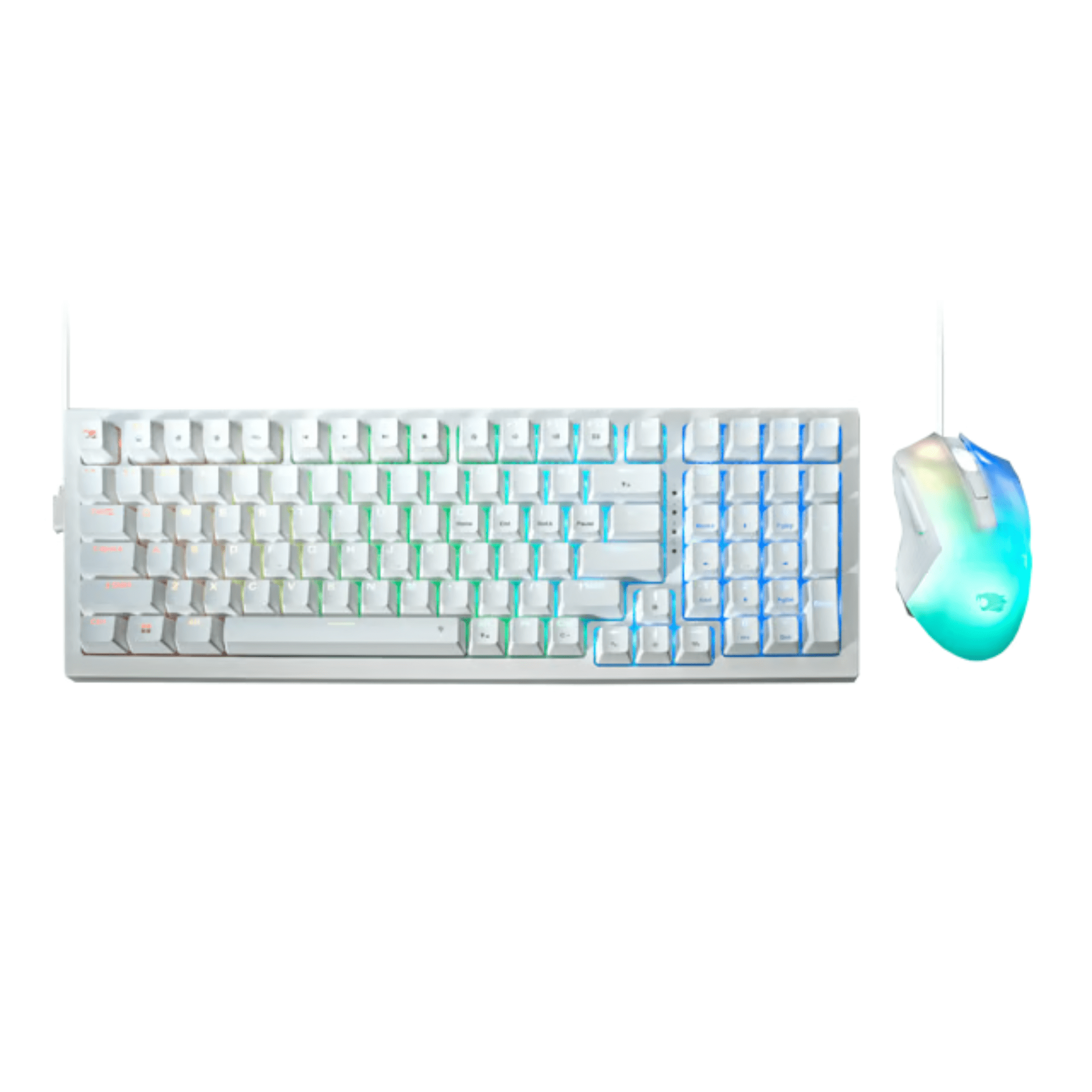 iBUYPOWER MK9 RGB Mechanical Gaming Keyboard with Tactile Brown Switches, Custom aRGB Lighting, Detachable USB-C Cable, Solid White