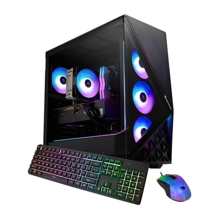 iBUYPOWER Slate Black Gaming PC Desktop Computer Intel Core Ultra 7 265F CPU, NVIDIA GeForce RTX 5060Ti 16GB GPU, 32GB DDR5 RGB 5200MHz RAM, 2TB NVMe SSD, Windows 11 Home Keyboard Mouse SBI7N56T01