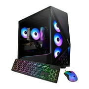 iBUYPOWER Slate Gaming PC Desktop Computer AMD Ryzen 7 9700X CPU, AMD RX 9060XT 8GB GPU, 32GB DDR5 RGB 5200MHz RAM, 1TB NVMe SSD, Windows 11 Home, Gamer Keyboard and Mouse - SBA7R96XT01
