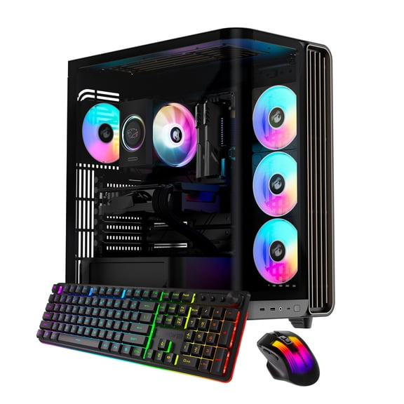 iBUYPOWER Trace Gaming PC Desktop Computer AMD Ryzen 7 9700F CPU, AMD Radeon RX 9070XT 16GB GPU, 32GB DDR5 5200MHz RAM, 1TB NVMe SSD, Windows 11 Home, Gamer Keyboard and Mouse - TBA7R97XT02