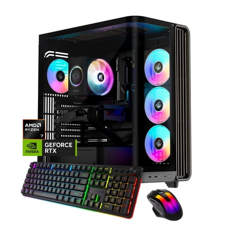 iBUYPOWER Trace Gaming PC Desktop Computer AMD Ryzen 7 9700F CPU, NVIDIA GeForce RTX 5060Ti 16GB GPU, 16GB DDR5 5200MHz RAM, 1TB NVMe SSD, Windows 11 Home, Gamer Keyboard and Mouse - TBA7N56T01