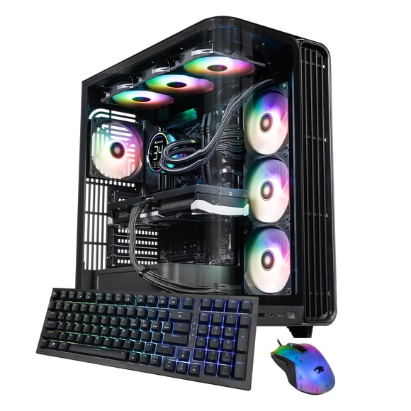 iBUYPOWER Trace Gaming PC Desktop Computer AMD Ryzen 7 9800X3D CPU, AMD Radeon RX 9070XT 16GB GPU, 32GB DDR5 5200MHz RAM, 2TB NVMe SSD, Windows 11 Home, Gamer Keyboard and Mouse - TBA7R97XT01