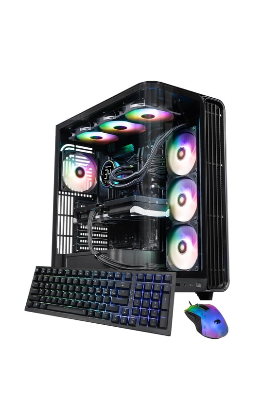 Trace Gaming PC Desktop Computer AMD Ryzen 7 9800X3D CPU, AMD Radeon RX 9070XT 16GB GPU, 32GB DDR5 5200MHz RAM, 2TB NVMe SSD, Windows 11 Home, Gamer Keyboard and Mouse - TBA7R97XT01