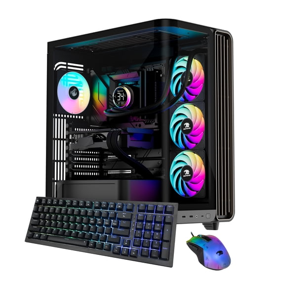 iBUYPOWER Trace Gaming PC Desktop Computer AMD Ryzen 7 9800X3D CPU, AMD Radeon RX 9070XT 16GB GPU, 32GB DDR5 5200MHz RAM, 2TB NVMe SSD, Windows 11 Home, Gamer Keyboard and Mouse - TBA7R97XT01