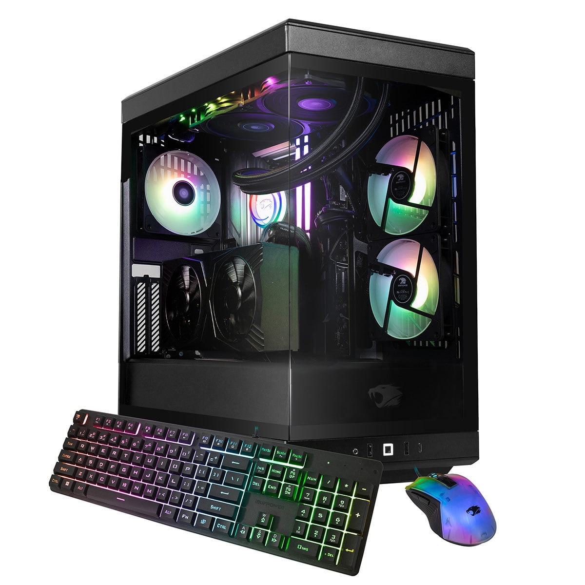 iBUYPOWER Y40 Gaming PC Desktop Computer AMD Ryzen 9 7900X CPU, NVIDIA GeForce RTX 5070Ti 16GB GPU, 32GB DDR5 RGB 5200MHz RAM, 2TB NVMe SSD, Windows 11 Home, Gamer Keyboard and Mouse - Y40BA9N57T01