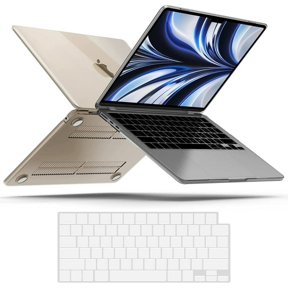 iBenzer Compatible with 2024 2023 2022 MacBook Air 13 inch Case M3 A3113 M2 A2681, Hard Shell Case with Keyboard Cover for New Mac Air 13.6" with Touch ID, Crystal Clear, W-MAT13-KK-CYCL+1