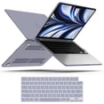 thumbnail image 1 of iBenzer Compatible with 2024 2023 2022 MacBook Air 13 inch Case M3 A3113 M2 A2681, Hard Shell Case with Keyboard Cover for New Mac Air 13.6" with Touch ID, Lavender Gray, W-MAT13-KK-LVGY+1, 1 of 9