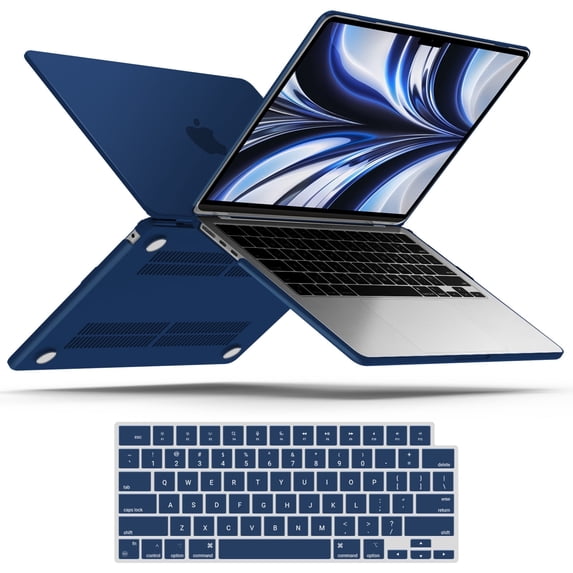 IBENZER MacBook Air 13 inch case 2025 2024 2023 2022 M5 A3449 M4 A3420 M3 A3113 M2 A2681, Hard Shell Case with Keyboard Cover forMac Air 13.6" with Touch ID, Navy Blue, W-MAT13-KK-NVBL+1