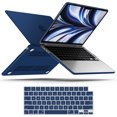 thumbnail image 1 of iBenzer Compatible with 2025 2024 2023 2022 MacBook Air 13 inch Case M4 A3240 M3 A3113 M2 A2681, Hard Shell Case with Keyboard Cover for New Mac Air 13.6" with Touch ID, Navy Blue, W-MAT13-KK-NVBL+1, 1 of 10