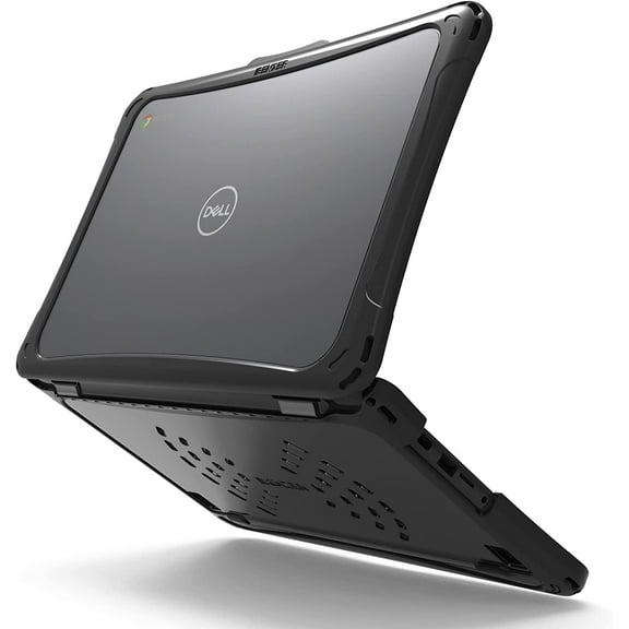 iBenzer Hexpact Case for Dell Chromebook 3110/3100 11" (2022-2019), 2-in-1 (180° Hinge), Heavy Duty Case for 11" Dell Chromebook 3110/3100, Protective Cover for K-12 Students, Black, W-DL3100-180