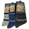 thumbnail image 1 of iBerryNY Men Lamb Wool Socks, Warm Winter Thermal Hiking Crew Socks, 3-Pack, 1 of 4