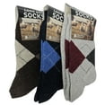 thumbnail image 1 of iBerryNY Men Lamb Wool Socks, Warm Winter Thermal Hiking Crew Socks, 3-Pack, 1 of 4