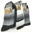thumbnail image 1 of iBerryNY Men Lamb Wool Socks, Warm Winter Thermal Hiking Crew Socks, 3-Pack, 1 of 4