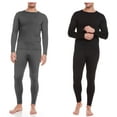 thumbnail image 1 of iBerryNY Men Thermal Underwear, Microfiber Fleece Long John, 2-Pack, Black/Charcoal, 2X-Large, 1 of 7