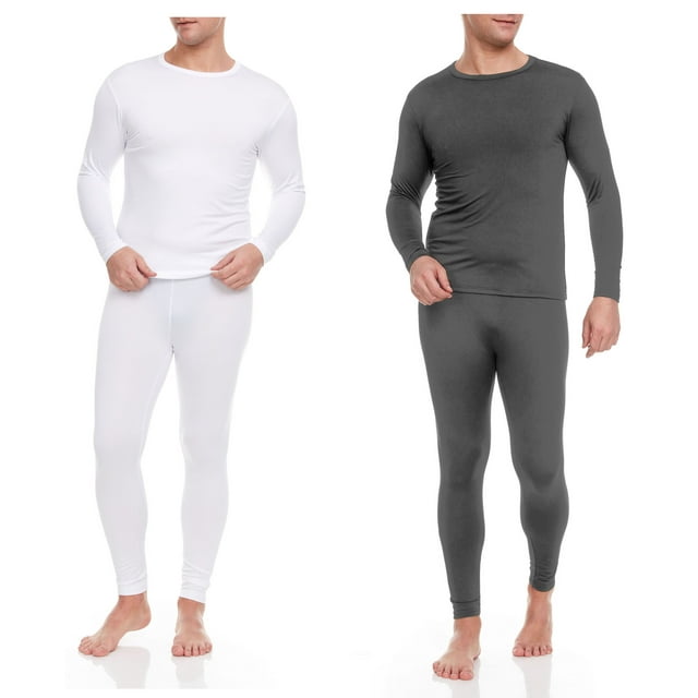iBerryNY Men Thermal Underwear, Microfiber Fleece Long John, 2Pack