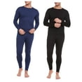 thumbnail image 1 of iBerryNY Men Thermal Underwear, Microfiber Fleece Long John, 2-Pack, Navy/Black, Medium, 1 of 7