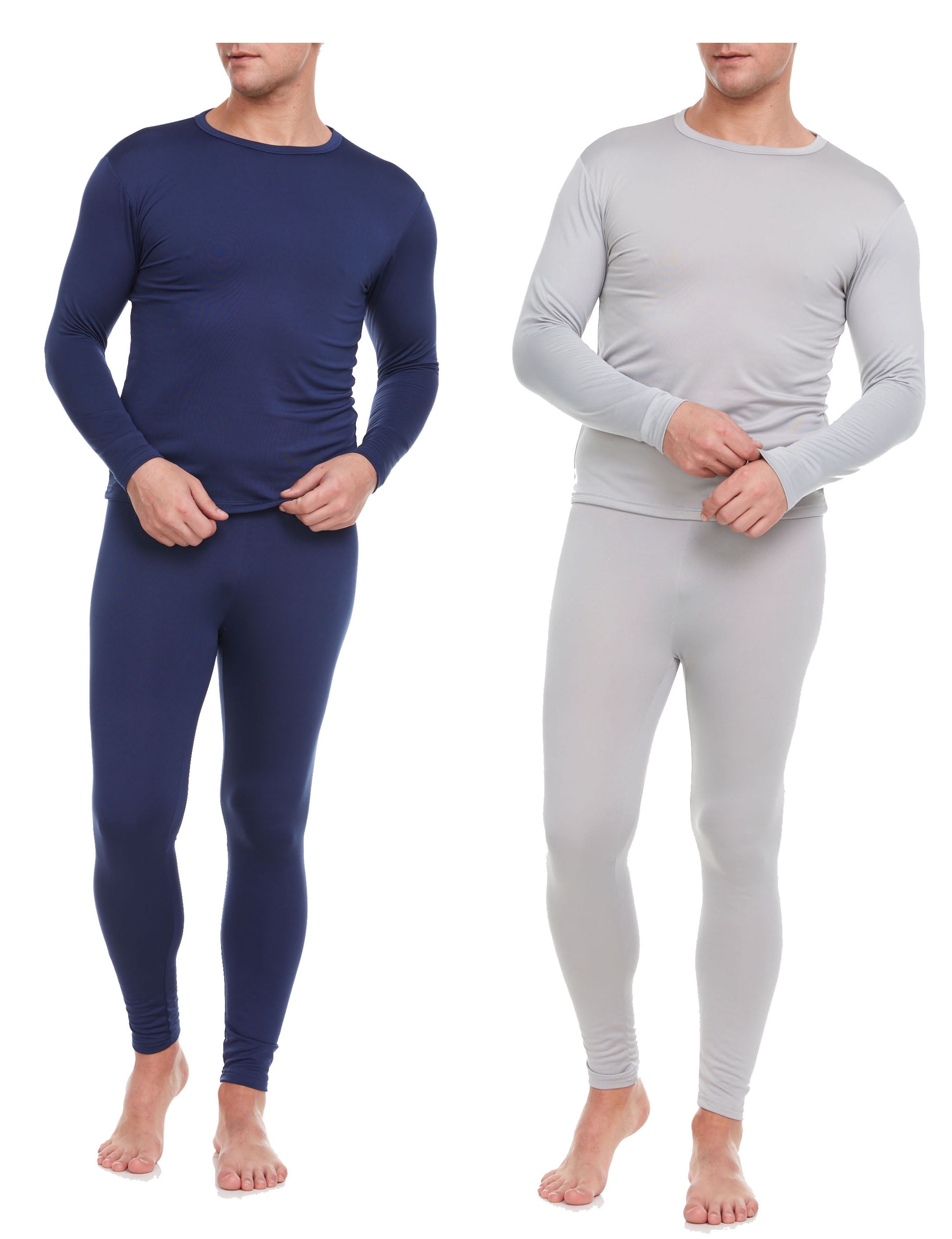 iBerryNY Men Thermal Underwear, Microfiber Fleece Long John, 2Pack