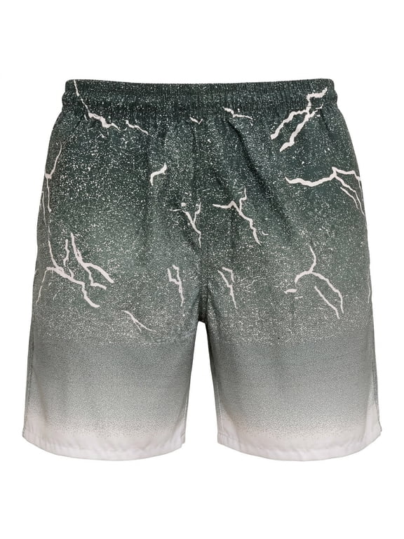 Men's Quick-Dry Swim Trunks, Mesh Liner Beach Board Shorts with Pockets, Thunder, Large