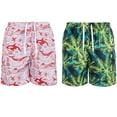 thumbnail image 1 of iBerryNY Men's Quick-Dry Swim Trunks, Cargo Pocket Lightweight Beach Board Shorts 2-Pack, Medium, 1 of 4
