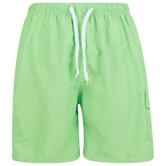 iBerryNY Mens Swim Trunks Adult Male Board Cargo Shorts Quick Dry, Mesh Lining, Lime, Medium