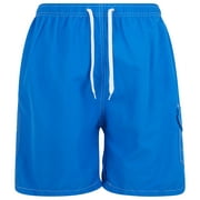 iBerryNY Mens Swim Trunks Adult Male Board Shorts Quick Dry, Cargo Pocket, Blue, 2X-Large