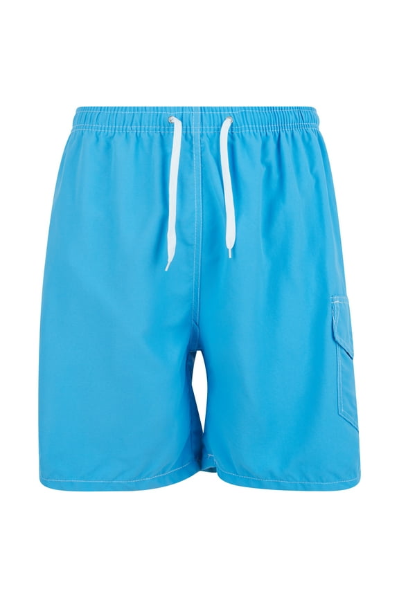Mens Swim Trunks Adult Male Board Shorts Quick Dry, Cargo Pocket, Turquoise, Medium