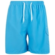 iBerryNY Mens Swim Trunks Adult Male Board Shorts Quick Dry, Cargo Pocket, Turquoise, X-Large