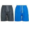 thumbnail image 1 of iBerryNY Mens Swim Trunks Quick Dry Cargo Shorts w/ Mesh Lining, 2 Pairs, Blue/Olive, X-Large, 1 of 4