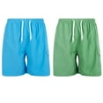 thumbnail image 1 of iBerryNY Mens Swim Trunks Quick Dry Cargo Shorts w/ Mesh Lining, 2 Pairs, Green/Turquoise, 1 of 3