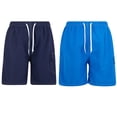 thumbnail image 1 of iBerryNY Mens Swim Trunks Quick Dry Cargo Shorts w/ Mesh Lining, 2 Pairs, Navy/Blue, Medium, 1 of 4